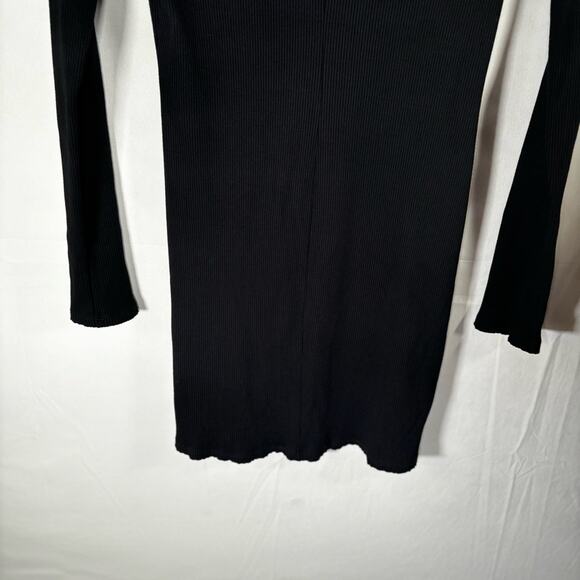 Lulus Size XL Long Sleeve Bodycon Dress Black Sweet Season Ribbed Mock Neck - Picture 14 of 16
